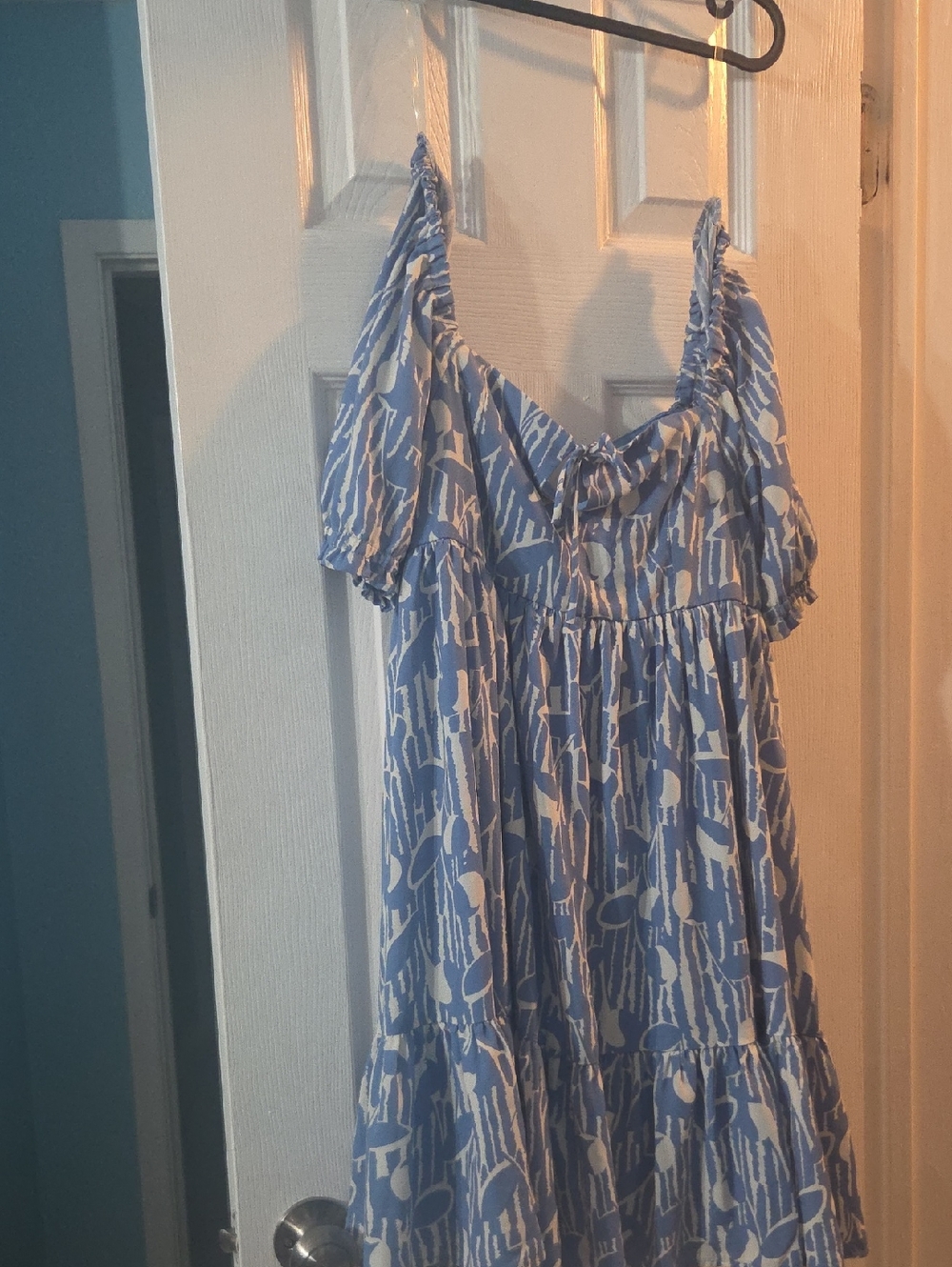 entro Blue and White Printed Sundress